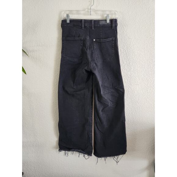 H&M Women's High Waisted Wide Bottom Boyfriend Denim Jeans-6 - Picture 2 of 8